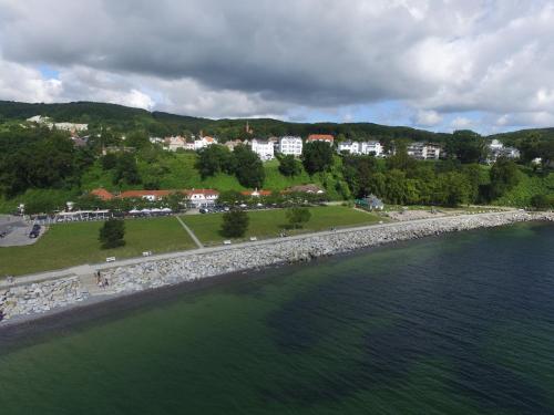 an aerial view of the shoreline of a beach at Apartment Feodora in Sassnitz