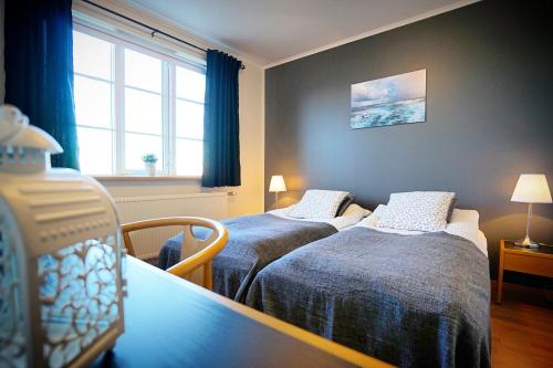 Postel nebo postele na pokoji v ubytování Grenivik Guesthouse