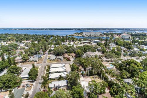 an aerial view of a city with the ocean at Friendly City Fun in Bradenton