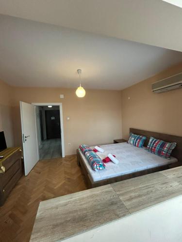 a bedroom with a large bed in a room at Апартаменти Viviana in Plovdiv