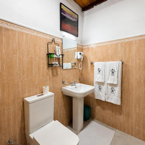 a bathroom with a toilet and a sink at Villa Lunka in Nuwara Eliya