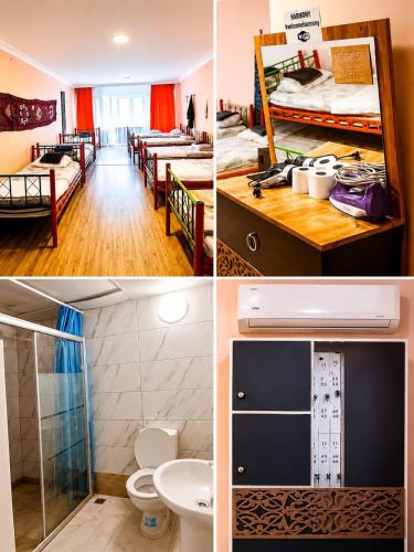 a group of four pictures of a room with beds at Istanbul Harmony Hostel in Istanbul