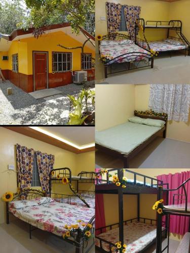 a group of four pictures of bunk beds in a room at Ella Garden Resort in Mag-ag