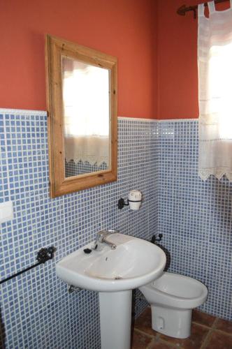 a bathroom with a sink and a toilet at Apartamentos Las Juanas in El Bosque