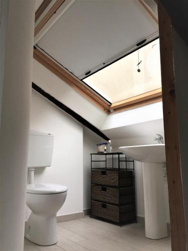 a bathroom with a toilet and a sink at Villa Maria in Turin