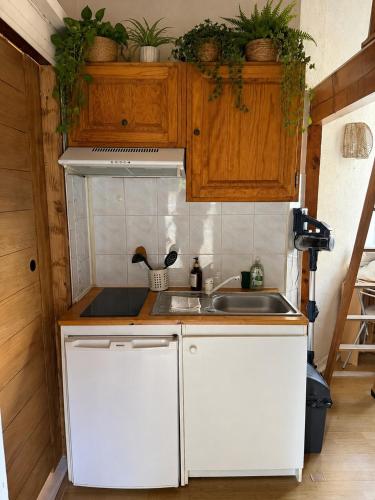 Studio climatisé avec mezzanine à 300 m de la plage