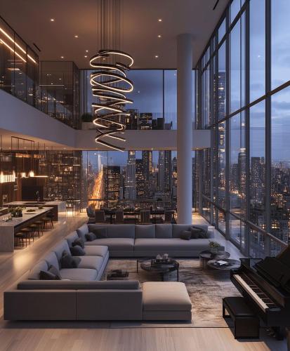 a living room with a view of a city at Manchester castle in Nagpur