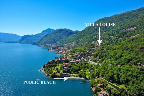 a small island in the middle of a body of water at Villa Louise in San Siro