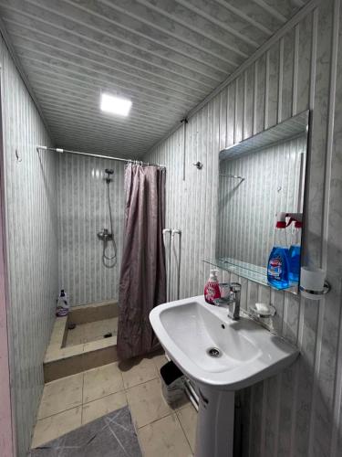 a bathroom with a sink and a shower at Sweet Home 3 in Sevan