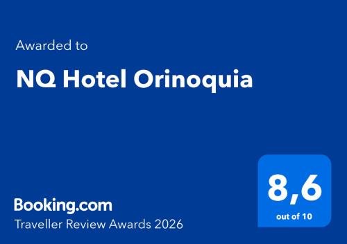 a blue sign with the words no hotel olympico at NQ Hotel Orinoquia in Villavicencio