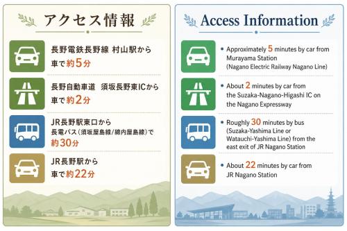 a sign for a bus stop in a village at Hotel Route Inn Suzaka in Suzaka