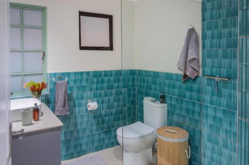 a bathroom with a toilet and a sink at Gardenview Sedgefield in Sedgefield