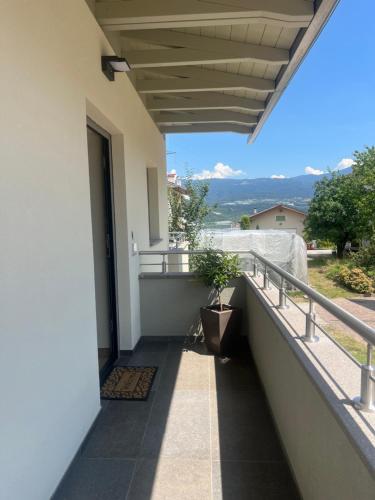 a balcony of a house with a plant on it at Mirtillo in Tassullo