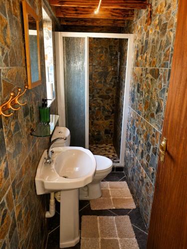 a bathroom with a sink and a toilet at Les Clés de Parys in Parys