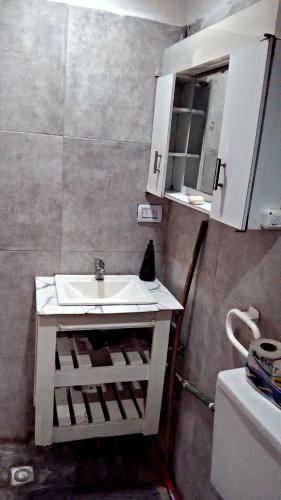 a bathroom with a sink and a mirror at Che Lolita house 4 in Buenos Aires