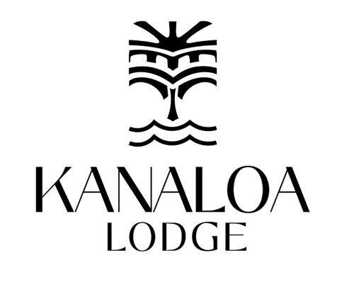 a black and white logo for kampa lodge at Kanaloa Lodge in Galizano