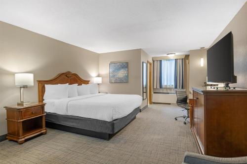 a hotel room with a bed and a television at Best Western Plus Dubuque Hotel and Conference Center in Dubuque