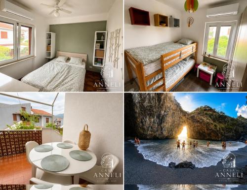 a collage of pictures of a room with a bedroom at Casa Anneli - Scalea Park 2000 in Scalea
