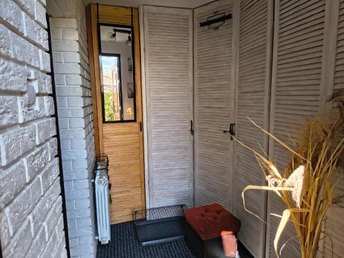 a front door of a house with at Agroturystyka Zdrowo przez sad in Brzezinki