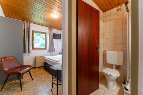 a bathroom with a toilet and a sink at Ferienhaus Pichl in Bruck an der Großglocknerstraße