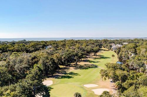 an overhead view of a golf course with trees at Breath'n Easy in Edisto Beach