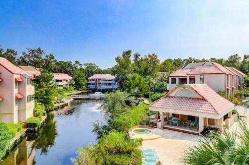 an aerial view of a resort with a river at Anchorage 7444 in Hilton Head Island