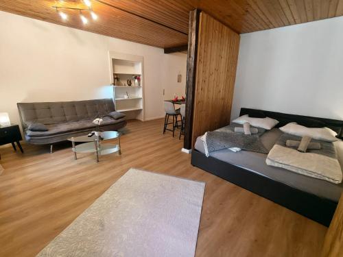 a living room with a bed and a couch at DIVA Studio in St. Blasien