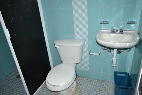 Koupelna v ubytování Cabañas Cinco Lagos