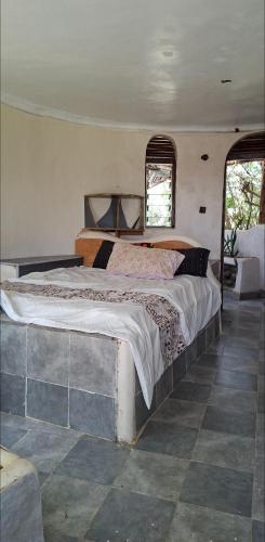 a bedroom with a large bed in a room at Nchaman Nest in Loiyangalani 