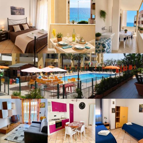 a collage of photos of a hotel with a pool at CASA Di MIRKO in Gallipoli