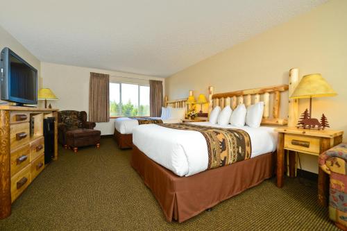 Katil atau katil-katil dalam bilik di Kelly Inn West Yellowstone