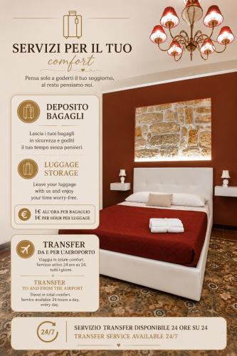 ein Schild für ein Hotelzimmer mit einem Bett in der Unterkunft IG Holiday in Cinisi