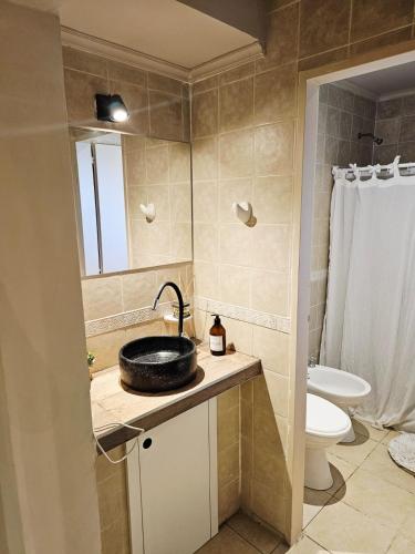 a bathroom with a sink and a toilet at departamento Malbec cosecha 17 in Ciudad Lujan de Cuyo