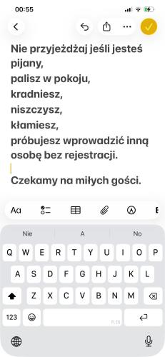 a screenshot of a cell phone with the words nyiyrksississis at Kwatera przed remontem BEZ zlewu w części kuchennej łazienka sprawna ale PRZED REMONTEM in Gdynia