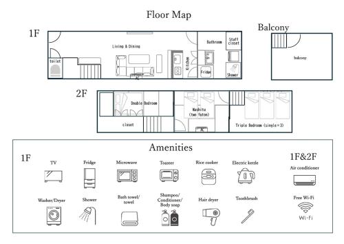 a schematic diagram of a floor plan of a house at 尾道小路 - onomichi komichi - Supported by COCOSTAY in Onomichi
