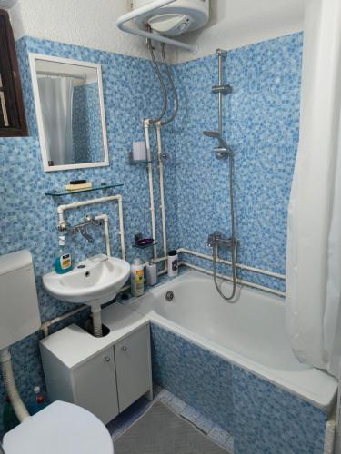 a bathroom with a bath tub and a sink at Apartman - kuca za odmor Slatina in Vrnjačka Banja