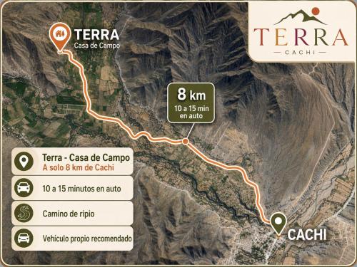 a map of theteratera creek campground at Terra - Casa de Campo in Cachí