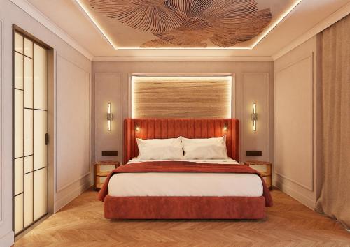 a bedroom with a large bed in a room at Palacio San Juan, a Royal Hideaway Hotel in Murcia