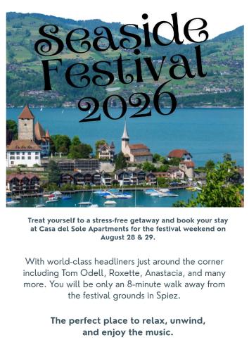 a flyer for a festival with a picture of a town at Casa del Sole Apartments - Ruhig - Nähe Interlaken in Spiez