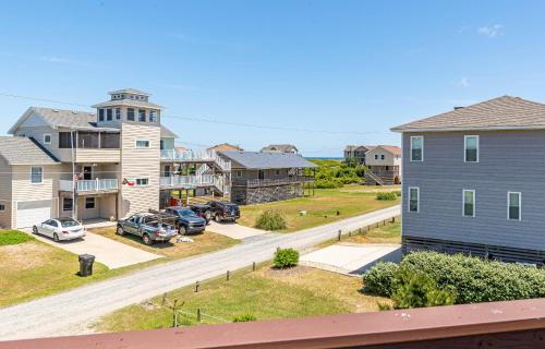 an aerial view of a house and a street at Knottaway - Duck, Sound Sea Village, Ocean View, 125 Yds to Beach, Pets OK, Flex Stays in Duck