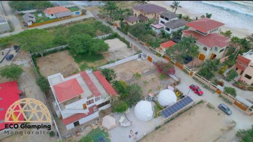 an overhead view of a model of a city at Eco Glamping Manglaralto in Santa Elena