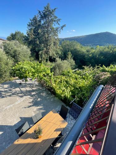 a view from the roof of a house with a slide at Holiday House Bribir in Bribir