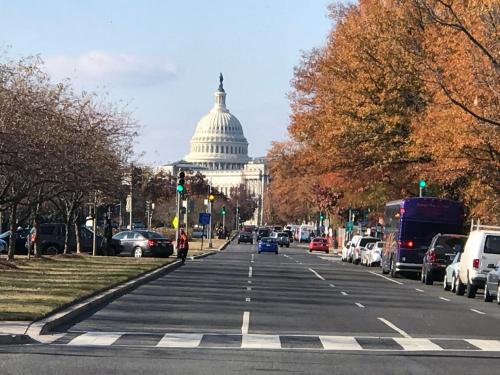 an empty street in front of the capitol building at Duo Nomad in Washington, D.C.