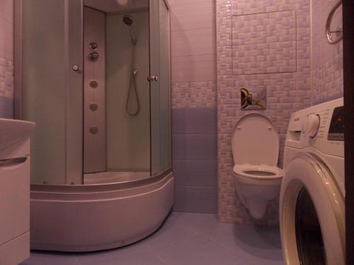 レウトフにあるApartment Yubileynyy prospekt 63のバスルーム(シャワー、トイレ付)