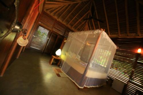 a room with a large aquarium in a room at Mangrove Beach Cabana in Tangalle