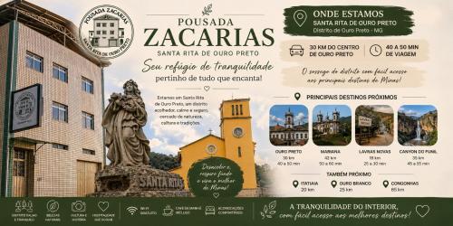 a flyer for the zocalo zocalo zocalo synagogue and monuments at Pousada Zacarias in Ouro Preto