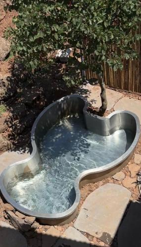 a small pool of water with a tree in it at Healing Hands in Merom Golan