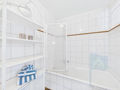 Baðherbergi á Ferienwohnung die Scheune