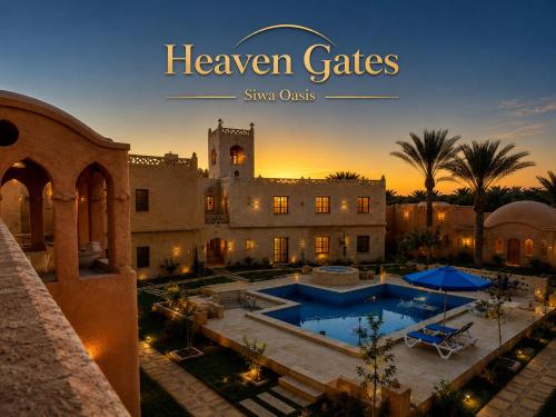 an image of a mansion with a swimming pool at Heaven Gates Hotel in Siwa