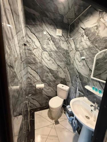 a bathroom with a toilet and a sink at Dore in Kobuleti in Kobuleti